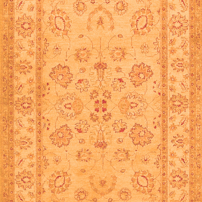 Serging Thickness of Machine Washable Oriental Orange Traditional Area Rugs, wshtr1479org