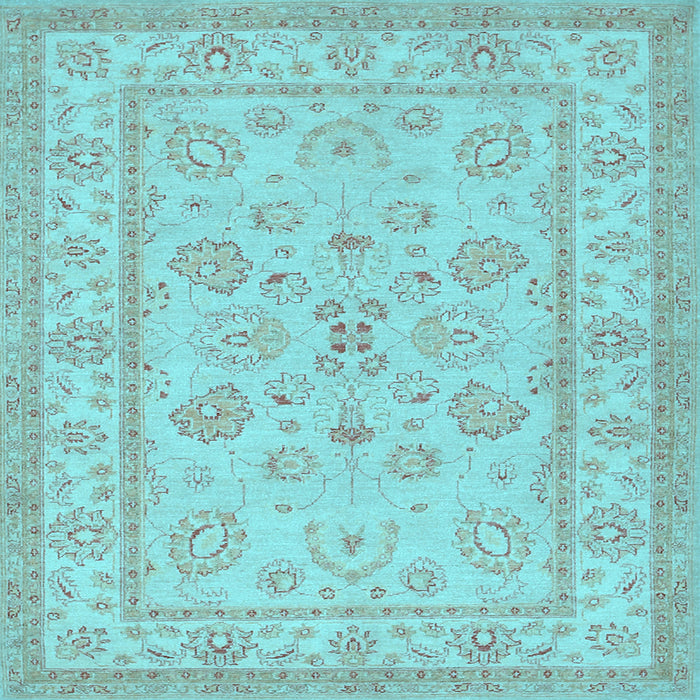 Square Machine Washable Oriental Light Blue Traditional Rug, wshtr1479lblu