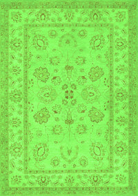 Oriental Green Traditional Rug, tr1479grn