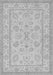 Serging Thickness of Machine Washable Oriental Gray Traditional Rug, wshtr1479gry