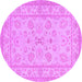 Round Oriental Purple Traditional Rug, tr1479pur