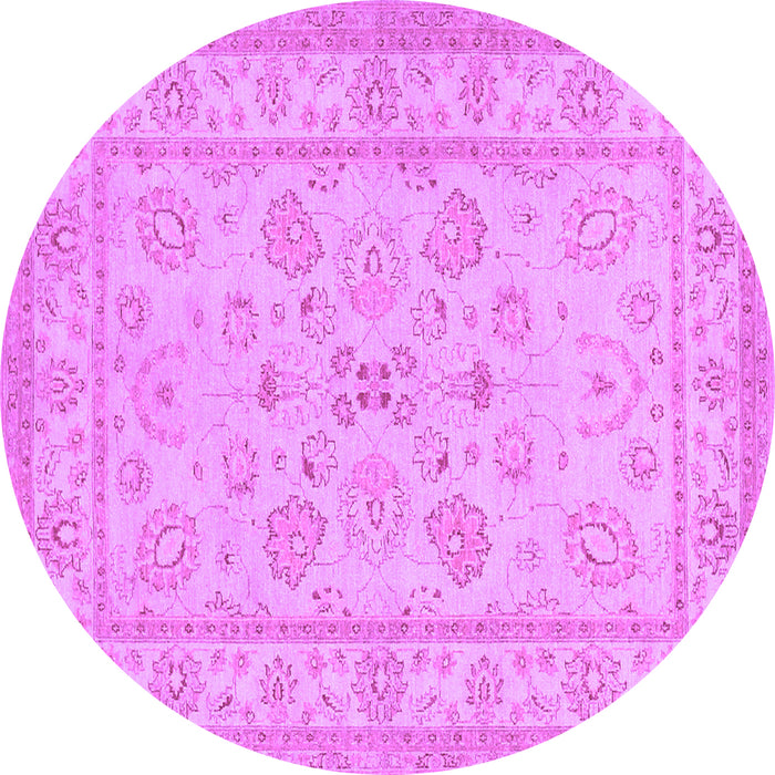 Round Machine Washable Oriental Purple Traditional Area Rugs, wshtr1479pur