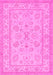 Machine Washable Oriental Pink Traditional Rug, wshtr1479pnk