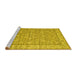 Sideview of Machine Washable Persian Yellow Traditional Rug, wshtr147yw