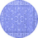 Round Persian Blue Traditional Rug, tr147blu