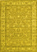 Machine Washable Persian Yellow Traditional Rug, wshtr147yw