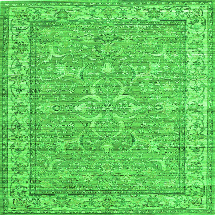 Serging Thickness of Persian Green Traditional Rug, tr147grn