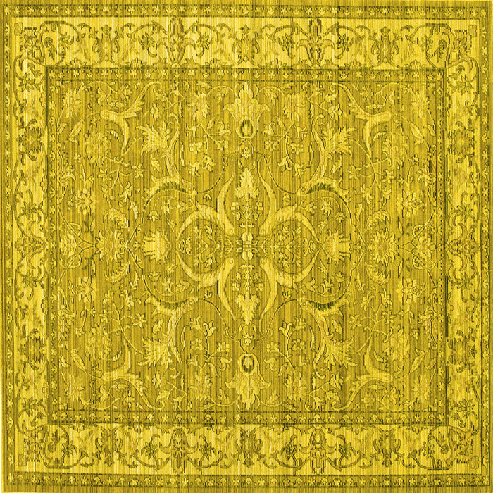 Square Persian Yellow Traditional Rug, tr147yw