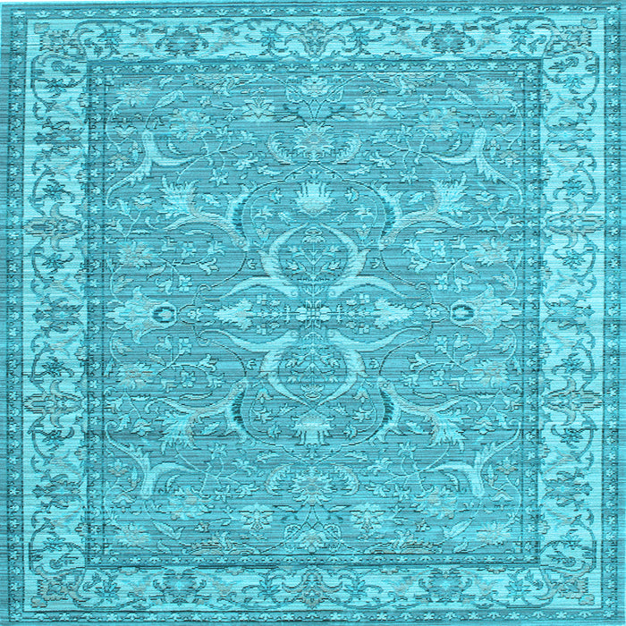 Square Machine Washable Persian Light Blue Traditional Rug, wshtr147lblu