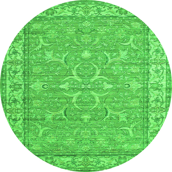 Square Persian Green Traditional Rug, tr147grn