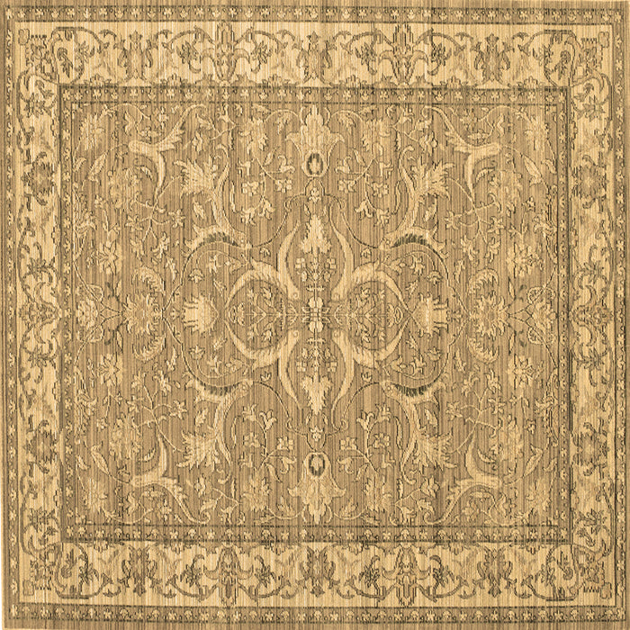 Square Machine Washable Persian Brown Traditional Rug, wshtr147brn