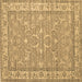 Square Machine Washable Persian Brown Traditional Rug, wshtr147brn