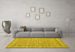 Machine Washable Persian Yellow Traditional Rug in a Living Room, wshtr147yw