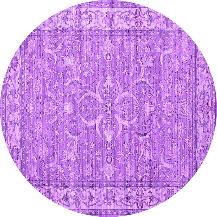 Round Persian Purple Traditional Rug, tr147pur