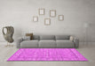 Machine Washable Persian Pink Traditional Rug in a Living Room, wshtr147pnk