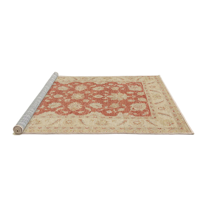 Sideview of Machine Washable Traditional Brown Rug, wshtr1480