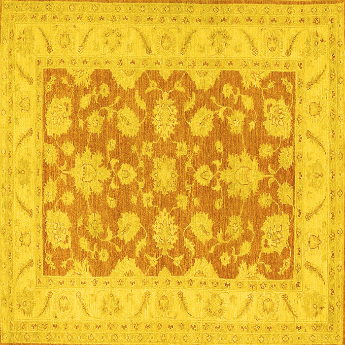 Square Oriental Yellow Traditional Rug, tr1480yw