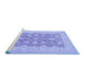 Sideview of Machine Washable Oriental Blue Traditional Rug, wshtr1480blu