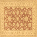Square Oriental Brown Traditional Rug, tr1480brn