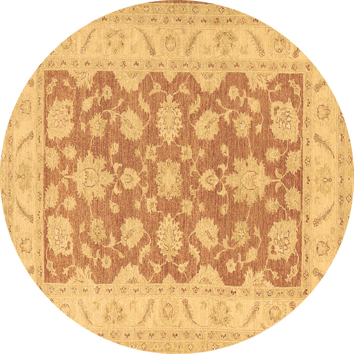 Round Machine Washable Oriental Brown Traditional Rug, wshtr1480brn
