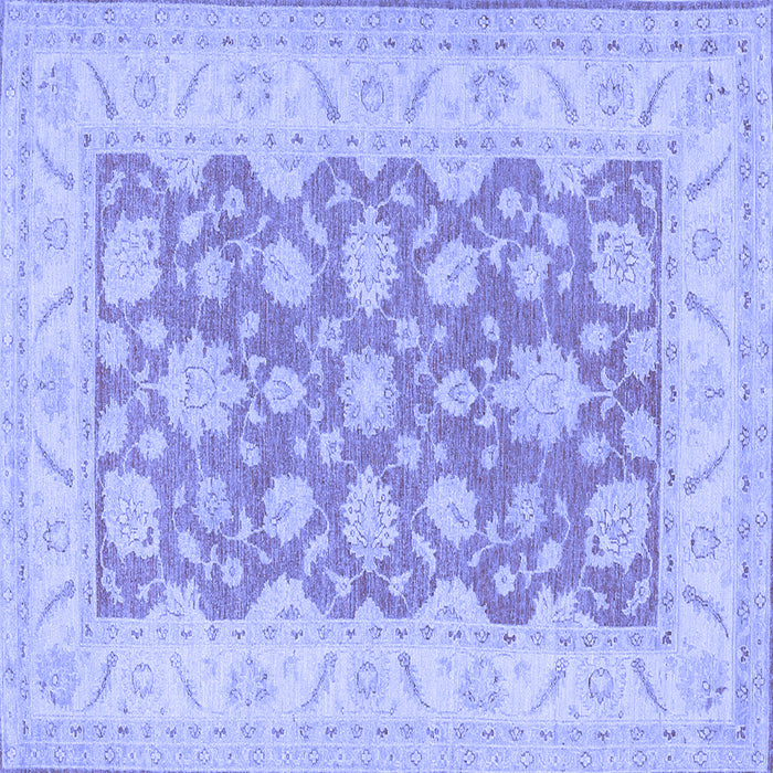 Square Machine Washable Oriental Blue Traditional Rug, wshtr1480blu