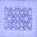 Square Machine Washable Oriental Blue Traditional Rug, wshtr1480blu