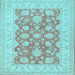 Square Oriental Light Blue Traditional Rug, tr1480lblu