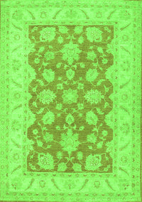 Oriental Green Traditional Rug, tr1480grn