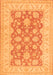 Serging Thickness of Machine Washable Oriental Orange Traditional Area Rugs, wshtr1480org