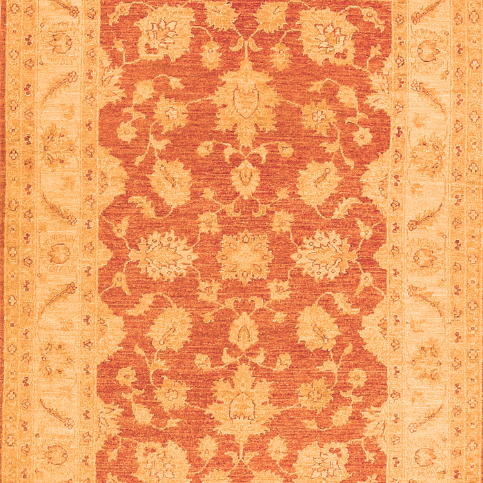 Serging Thickness of Machine Washable Oriental Orange Traditional Area Rugs, wshtr1480org