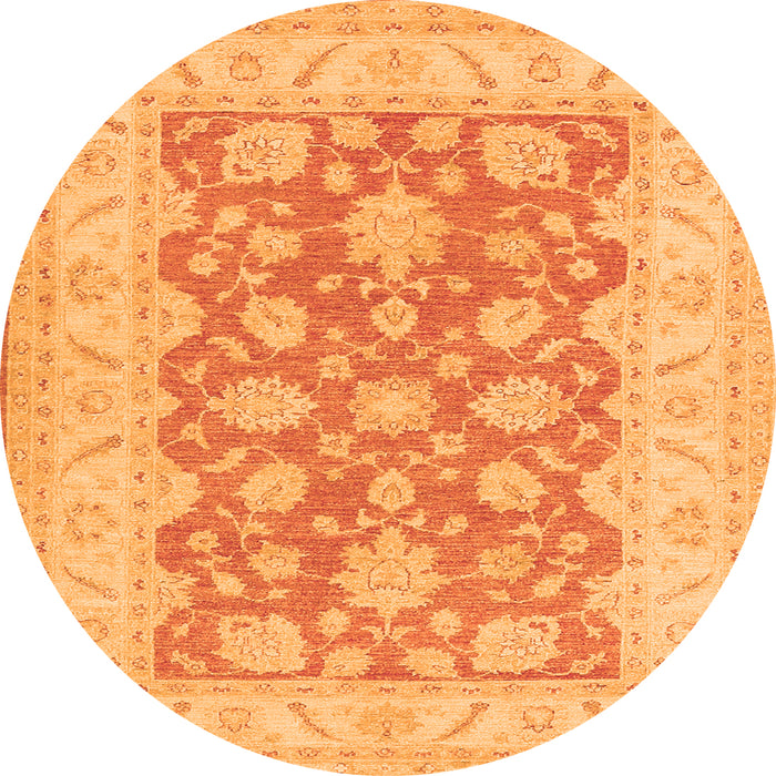 Square Oriental Orange Traditional Rug, tr1480org