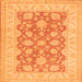 Serging Thickness of Oriental Orange Traditional Rug, tr1480org