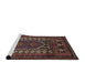 Sideview of Machine Washable Traditional Brown Rug, wshtr1481