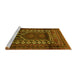 Sideview of Machine Washable Persian Yellow Traditional Rug, wshtr1481yw