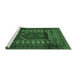 Sideview of Machine Washable Persian Emerald Green Traditional Area Rugs, wshtr1481emgrn