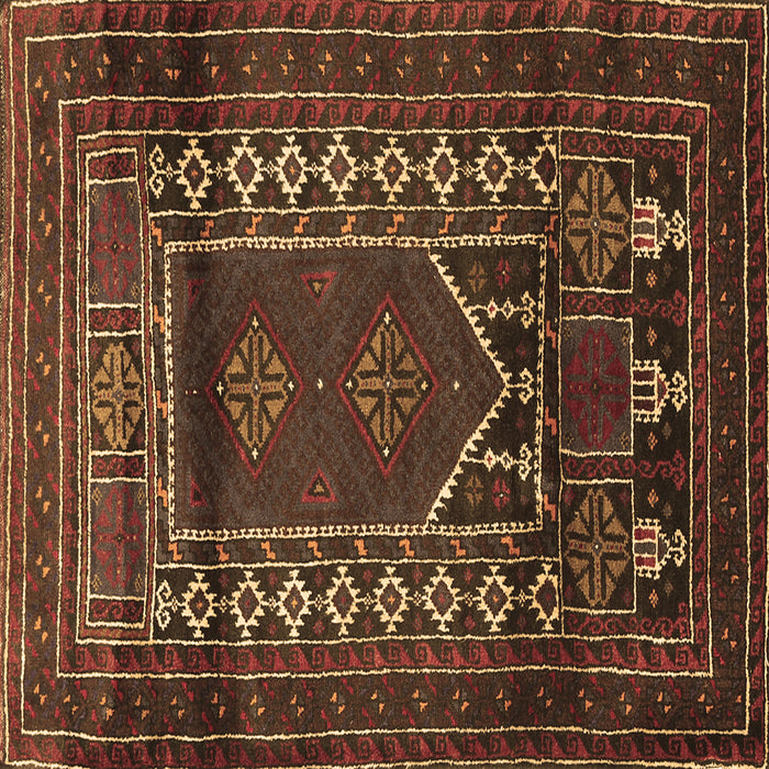 Square Persian Brown Traditional Rug, tr1481brn