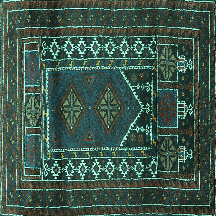 Square Machine Washable Persian Turquoise Traditional Area Rugs, wshtr1481turq