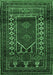 Machine Washable Persian Emerald Green Traditional Area Rugs, wshtr1481emgrn