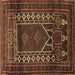 Square Machine Washable Persian Brown Traditional Rug, wshtr1481brn