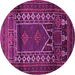 Round Persian Pink Traditional Rug, tr1481pnk