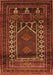 Serging Thickness of Machine Washable Persian Orange Traditional Area Rugs, wshtr1481org