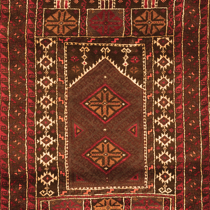 Serging Thickness of Machine Washable Persian Orange Traditional Area Rugs, wshtr1481org