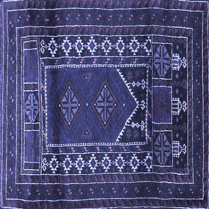 Square Persian Blue Traditional Rug, tr1481blu
