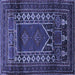Square Persian Blue Traditional Rug, tr1481blu