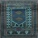 Square Machine Washable Persian Light Blue Traditional Rug, wshtr1481lblu