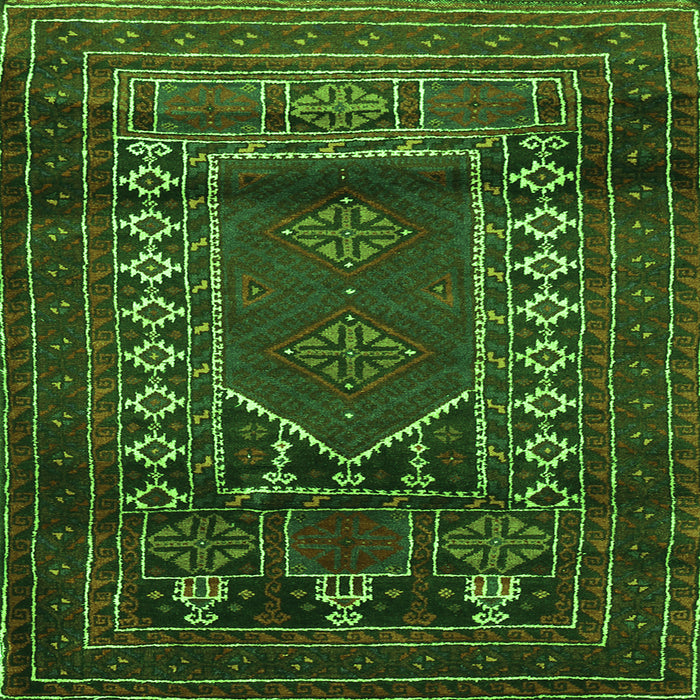 Serging Thickness of Persian Green Traditional Rug, tr1481grn