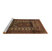 Sideview of Machine Washable Persian Brown Traditional Rug, wshtr1481brn