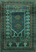 Machine Washable Persian Turquoise Traditional Area Rugs, wshtr1481turq