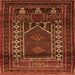 Serging Thickness of Persian Orange Traditional Rug, tr1481org