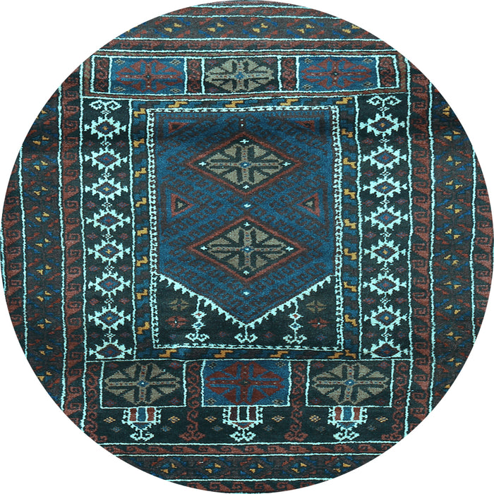 Round Persian Light Blue Traditional Rug, tr1481lblu